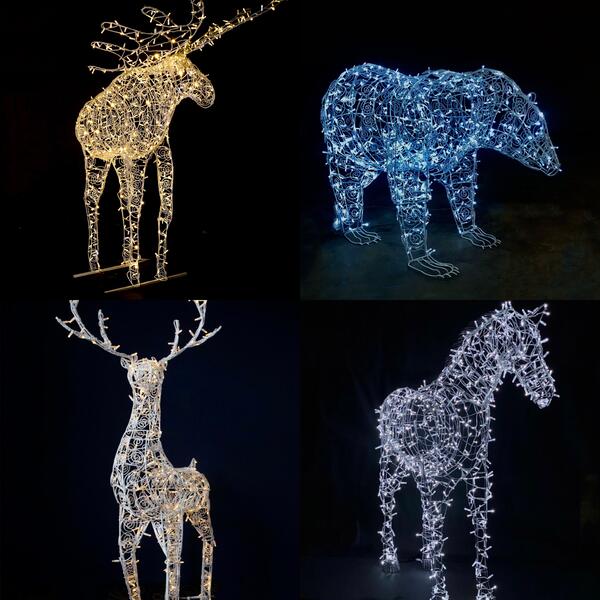 Световые фигуры Олени и другие животные