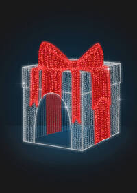 Световая объемная композиция Куб в виде подарка