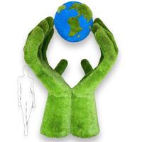 Фигура из травы -Топиари Руки с земным шаром 3,5 м