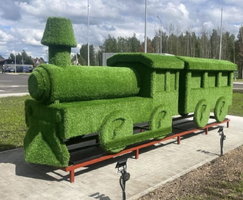 Паровоз с вагоном (Д-6м) - топиари