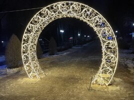 Световая 3Д арка Завитки