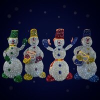 Светодиодный Снеговик 2м в мишуре - 3D
