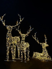 Световая уличная фигура Олень 2,5 м Ажур Серия Лежачий